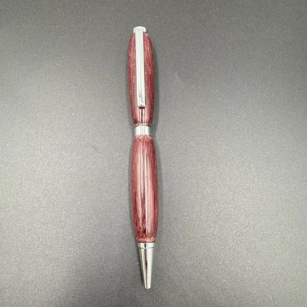 Hand Turned Purple Heart Ink Pen With Black Ink